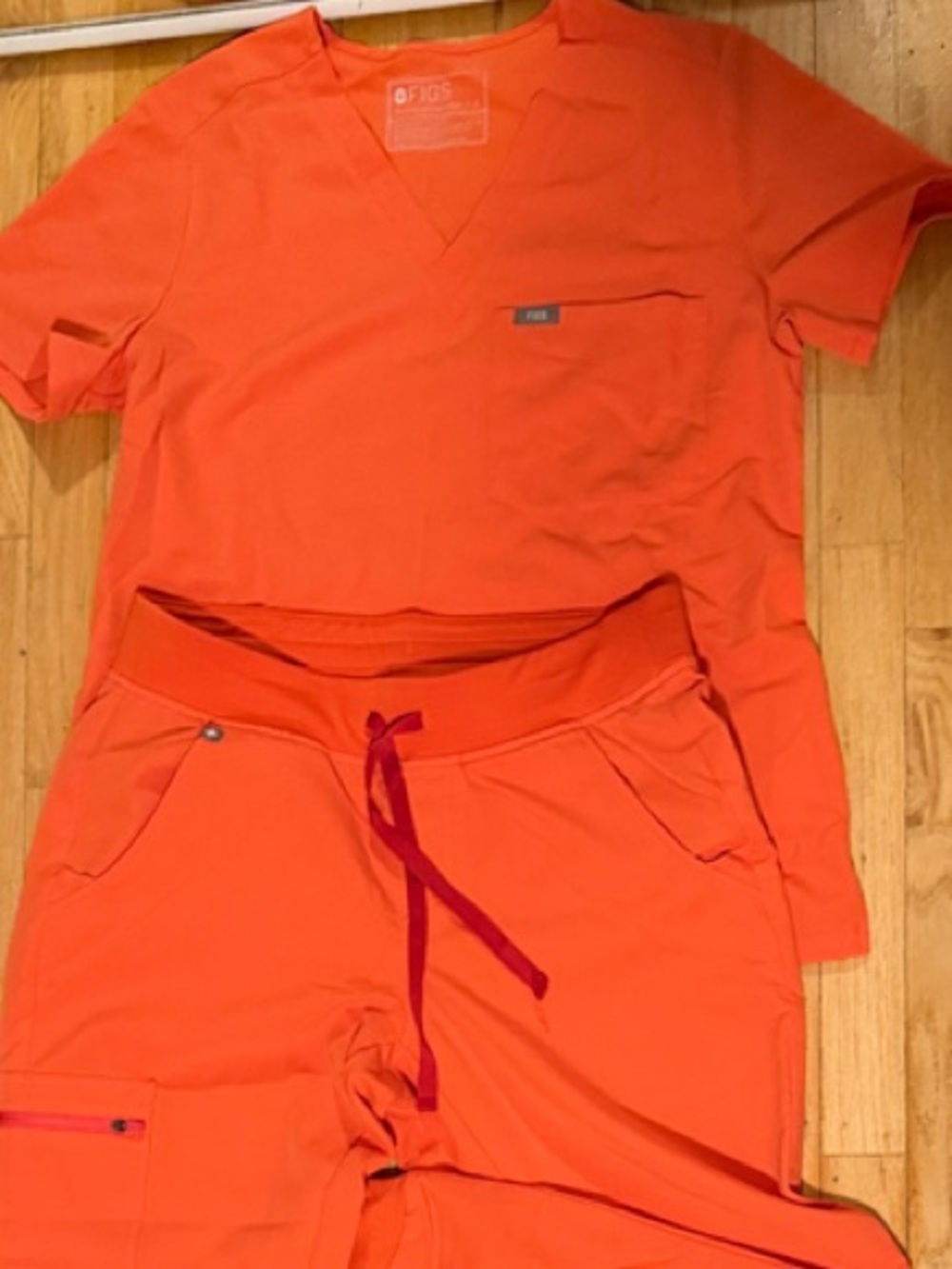 Women’s Orange Drawstring Scrub Pants